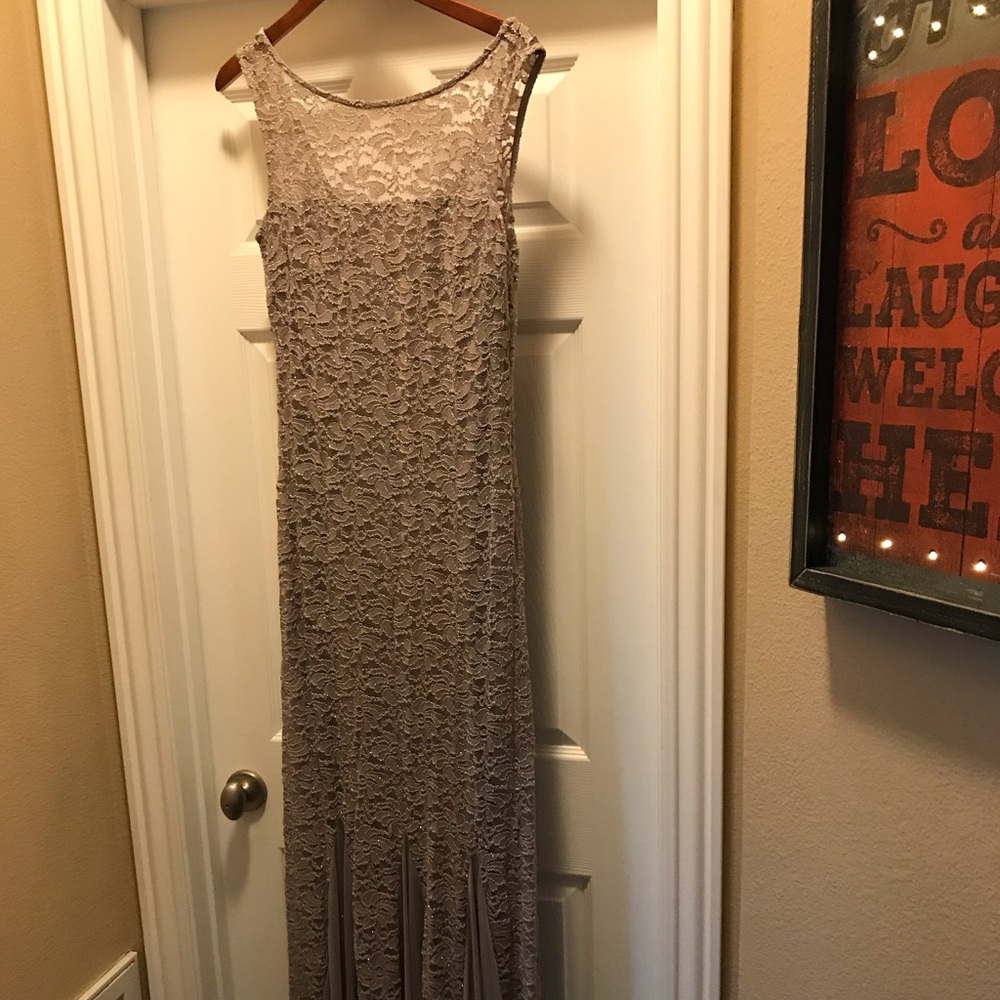 Onyx Nite Glitter and Lace Illusion dress